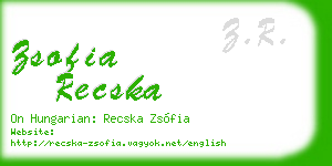 zsofia recska business card